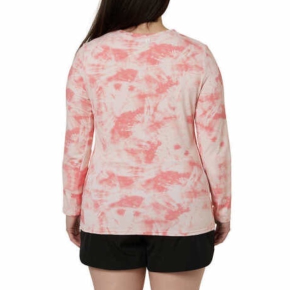 HANG TEN Women's Size XL Pink Tye Dye Long Sleeve Stretchy Sun Tee - Picture 5 of 11